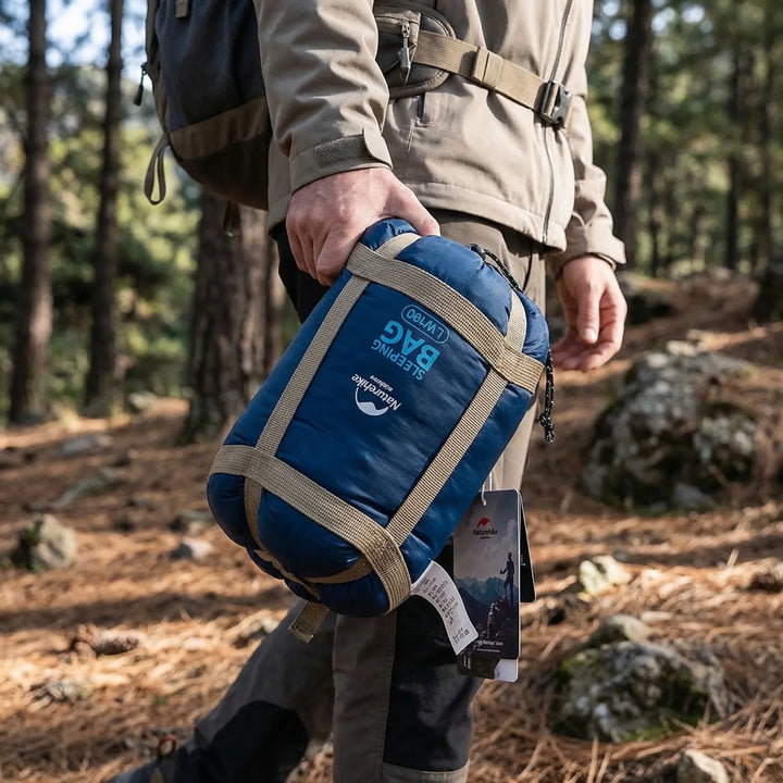 Unisex ultralight compact summer sleeping bag for camping, hiking & backpacking. Water repellent outdoor gear.