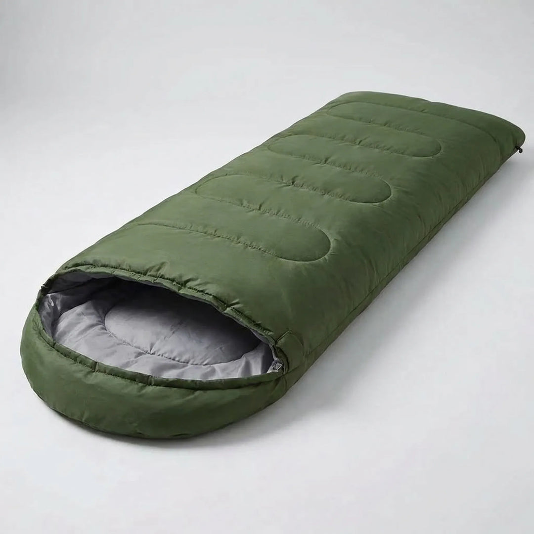 Water repellent & ultralight envelope sleeping bag. 4-season outdoor gear for hiking, camping, and travel.