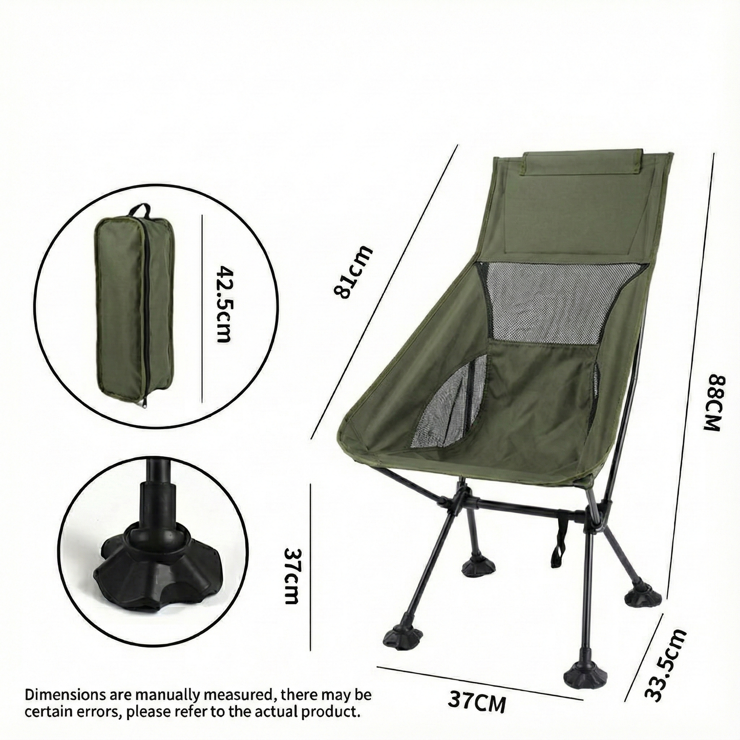 Stack of folded ultralight camping chairs, illustrating their compact nature for easy transport