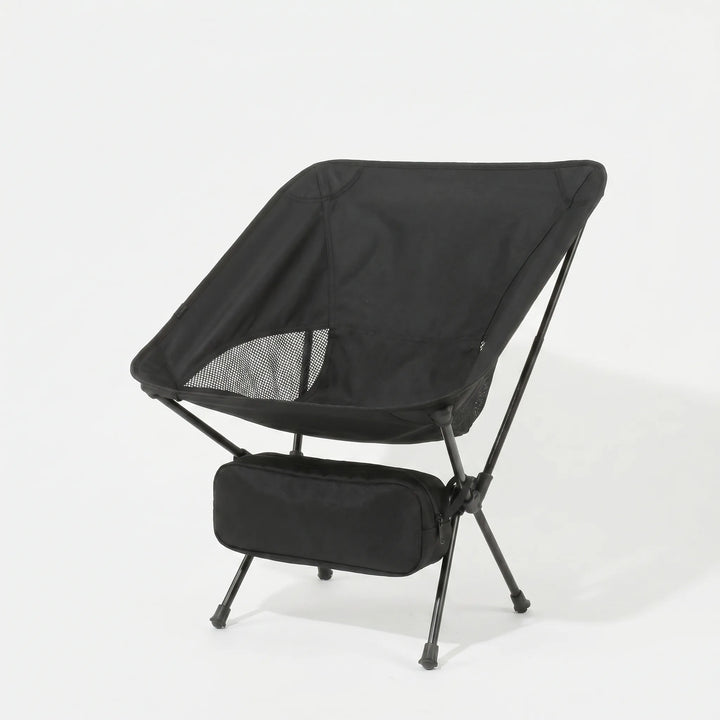 Durable ultralight aluminum frame of a folding camping chair with a breathable mesh seat for hiking & beach.