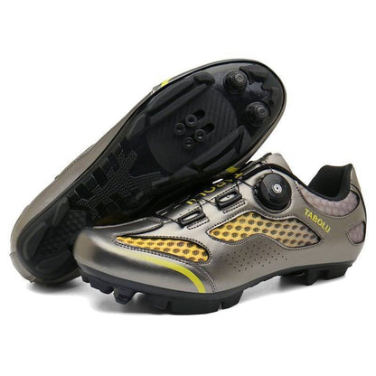 Close-up of SPD compatible sole on ultralight MTB bike shoes for road cycling