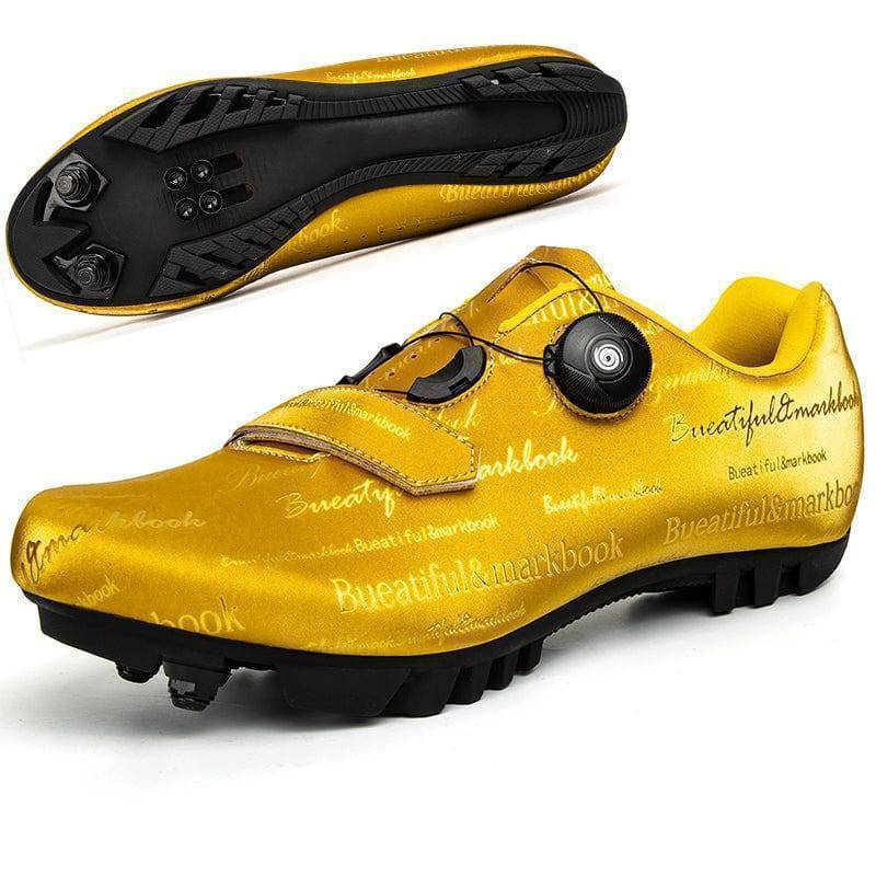 Footwear for serious cyclists: ultralight MTB pedal shoes with robust SPD sole and turnbuckle