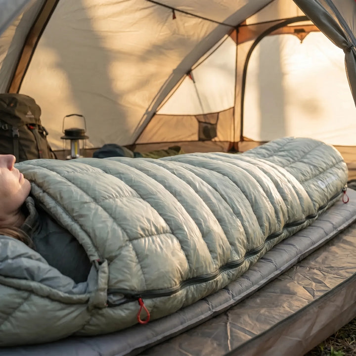 Unisex ultralight mummy down sleeping bag, perfect for backpacking, camping & hiking adventures.