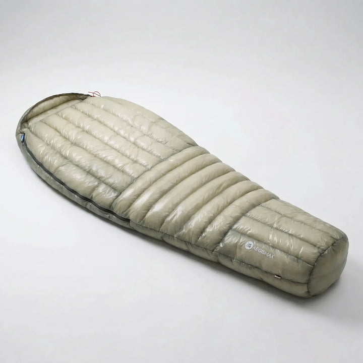 Premium ultralight mummy down sleeping bag, perfect for all outdoor gear needs: camping, hiking, backpacking.