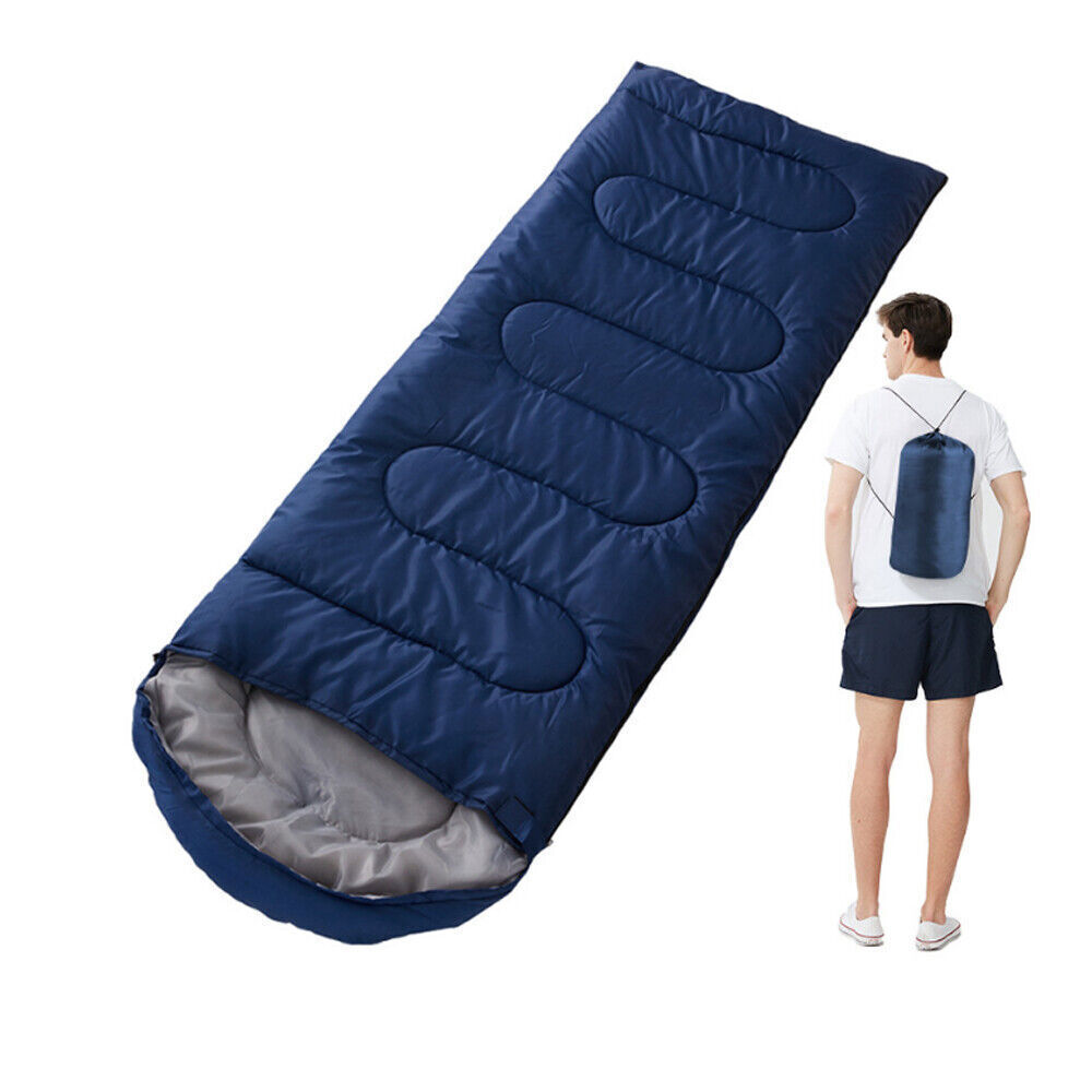 Ultralight warm sleeping bag laid flat, great for cold weather hiking and outdoor camping