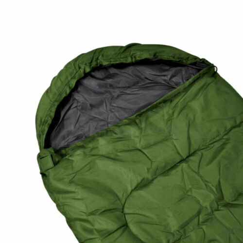 Ultralight backpacking sleeping bag with human model, demonstrating portability for outdoor use