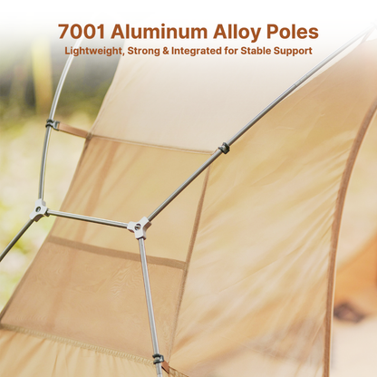 Unisex solo shelter (bivy tent) with rainfly installed, ready for outdoor adventure