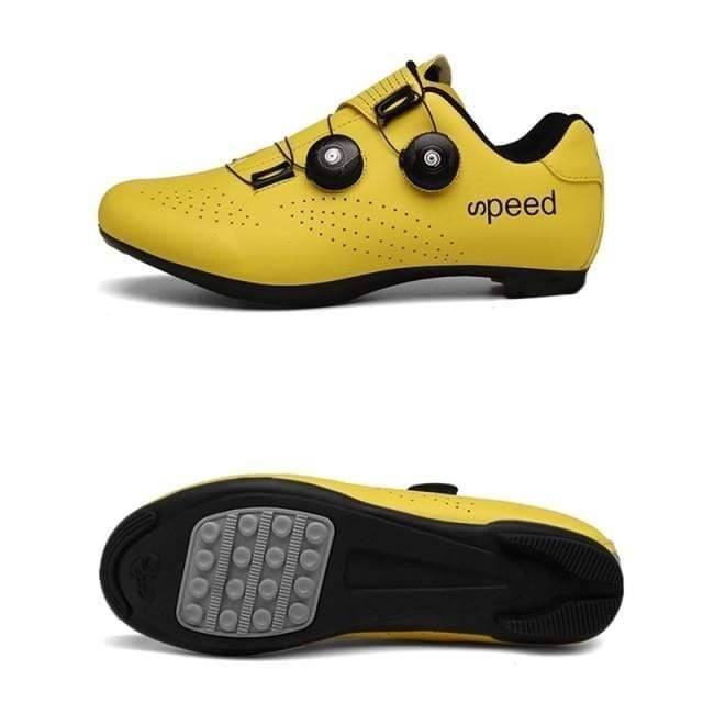 Pair of Ultralight SPD Bike Shoes, silver and black, for performance mountain biking