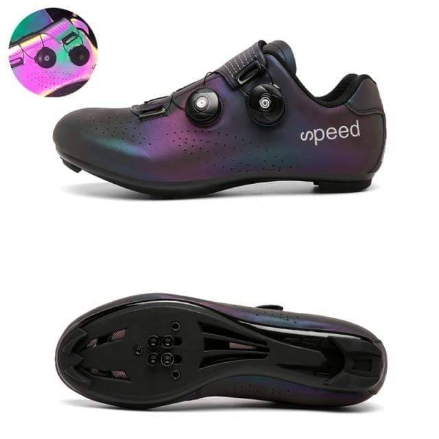 Unisex Ultralight SPD Cycling Shoes, side view, showing breathable material and secure straps