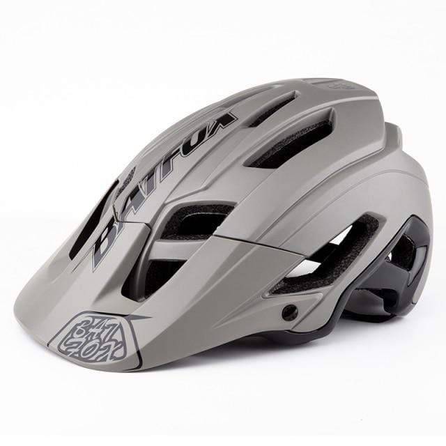 Front view of a blue unisex cycling helmet, highlighting its aerodynamic shape and ventilation for bike riders