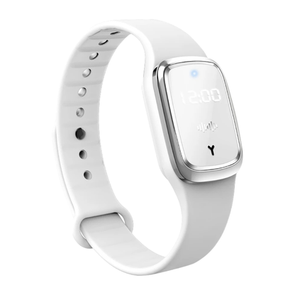 Wearable ultrasonic mosquito repellent bracelet, black, chemical-free pest control for travel