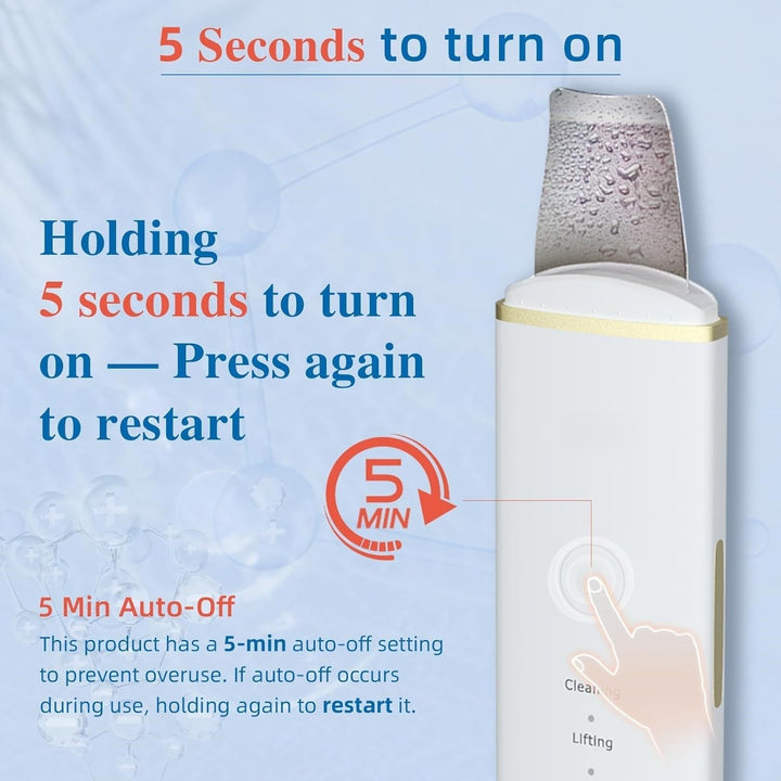 Ultrasonic deep cleansing beauty device, perfect for blackhead removal & skin exfoliation.
