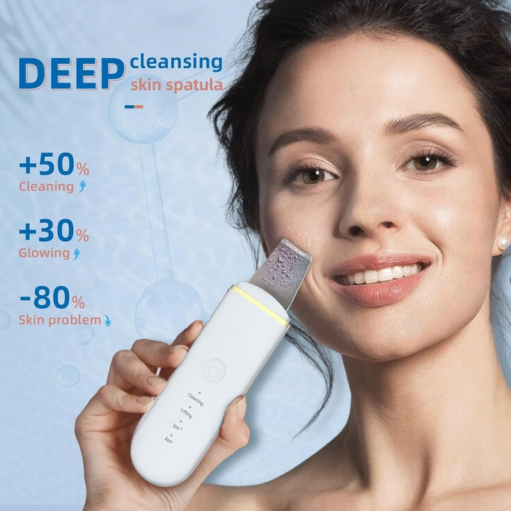 Achieve a spa-like glow with this unisex ultrasonic deep cleansing skin scrubber.