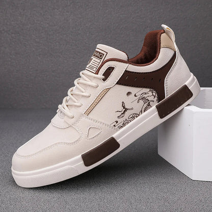 Unisex Urban Shiro sneakers in beige. Streetwear style, comfortable, contemporary design for casual wear & walking.