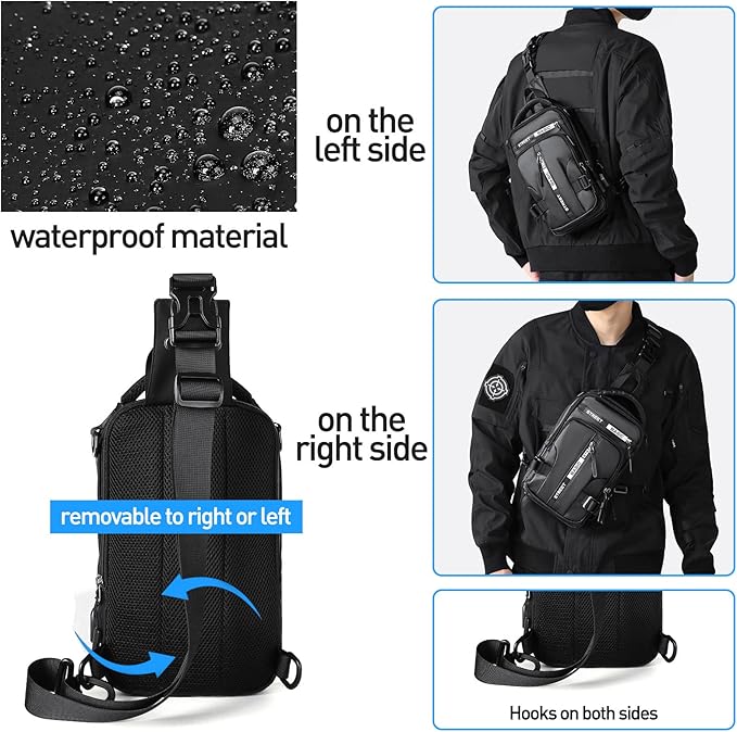Lightweight UrbanLite sling backpack in blue, great for casual outings and daily organization.