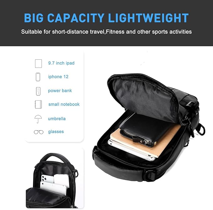 UrbanLite compact sling backpack, durable nylon material for everyday use and travel.