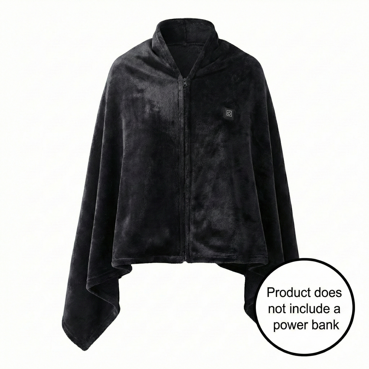 Heated flannel throw, USB powered for universal warmth, doubles as a cozy winter shawl.