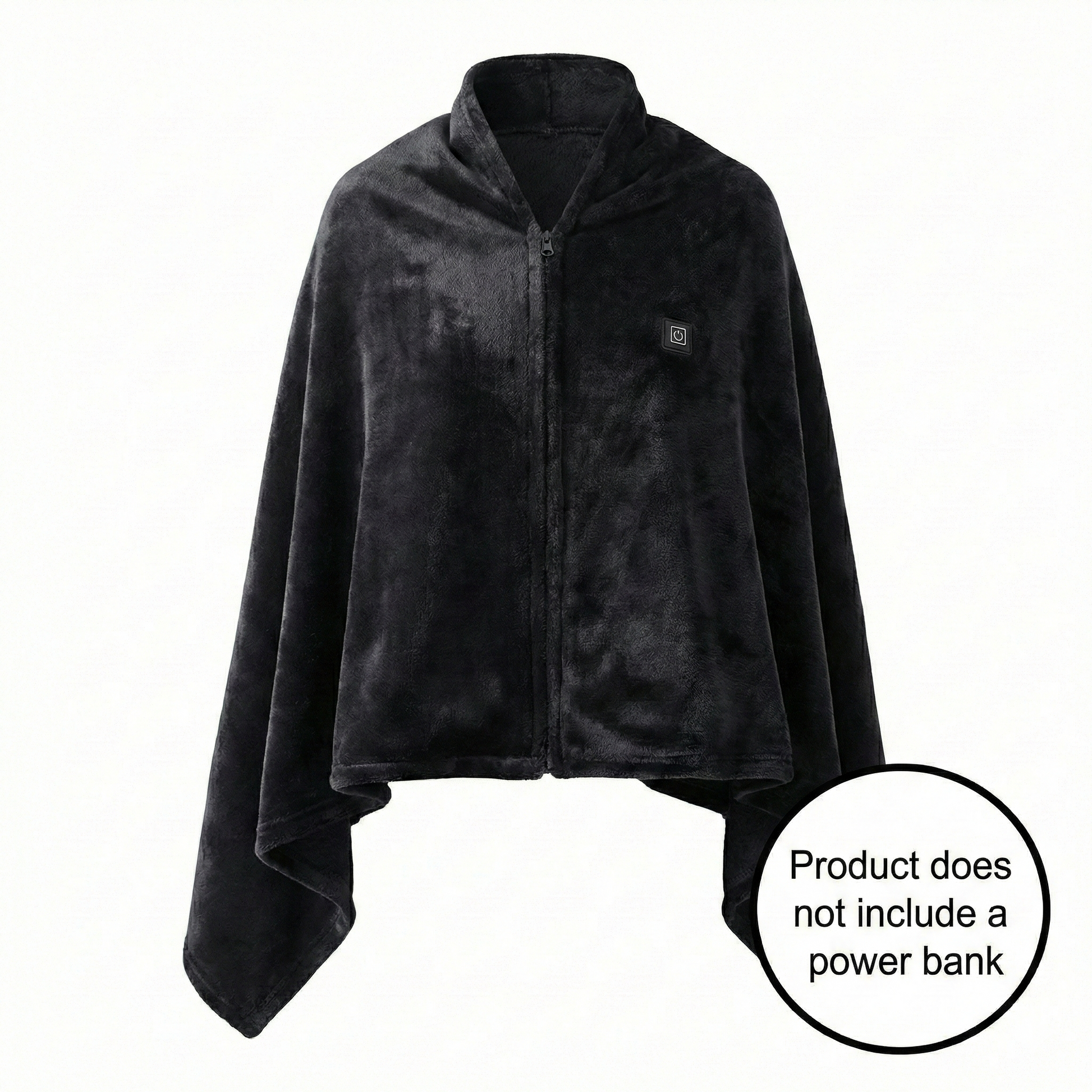 Heated flannel throw, USB powered for universal warmth, doubles as a cozy winter shawl.