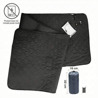 Unisex Heated Yoga Mat used as an electric pad under a sleeping bag, enhancing camping comfort.