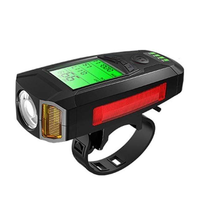 Unisex outdoor gear: Rechargeable bicycle light & horn, perfect for night cycling safety, black