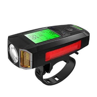 Unisex outdoor gear: Rechargeable bicycle light & horn, perfect for night cycling safety, black