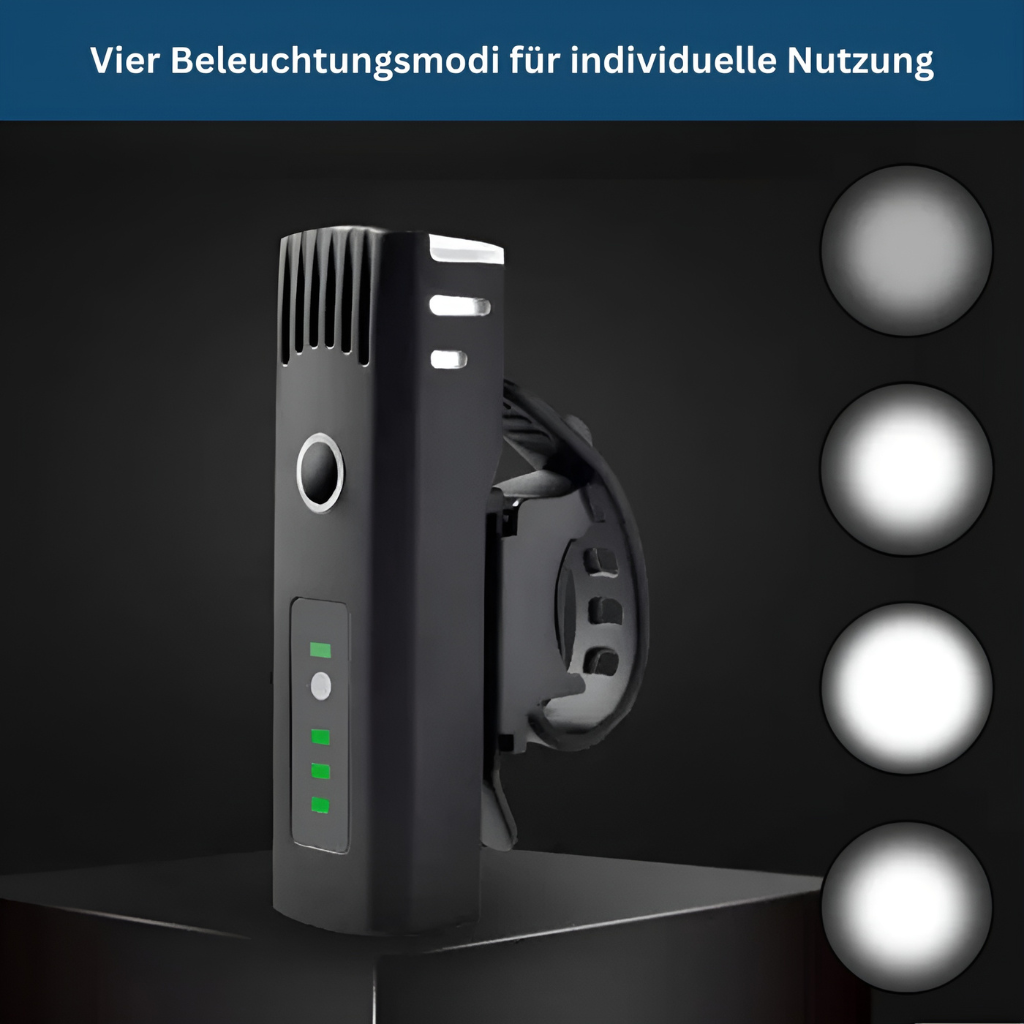 Outdoor USB headlamp, hands-free lighting for hiking & camping, in ergonomic, adjustable design.