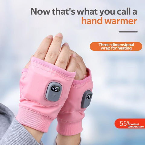 Keep hands warm with these versatile fingerless heated hand warmers, USB rechargeable for winter adventures.