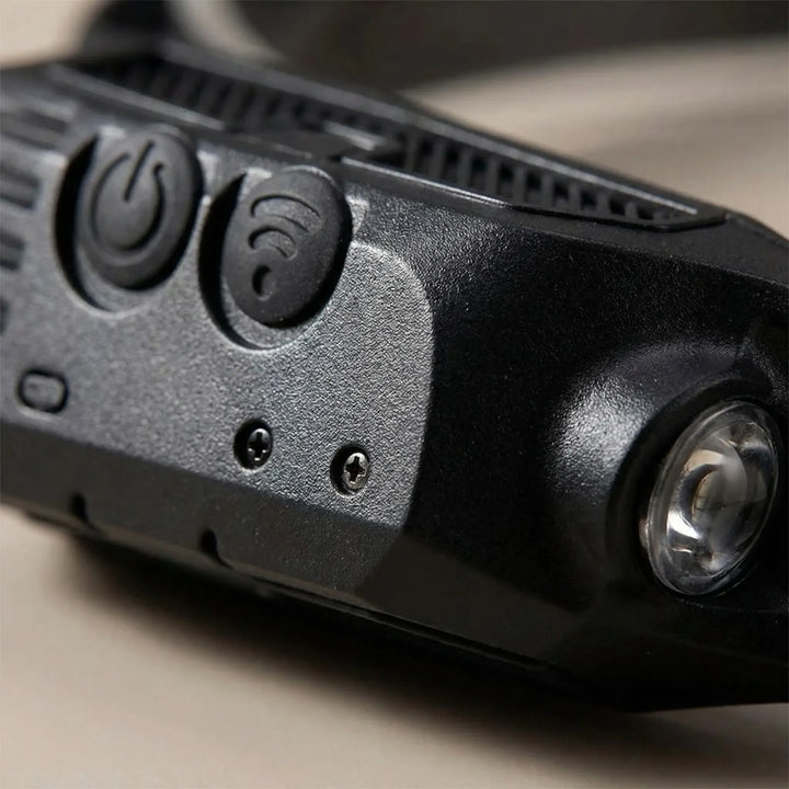 Versatile LED headlamp with spotlight & floodlight modes. Rechargeable via USB for hands-free use.
