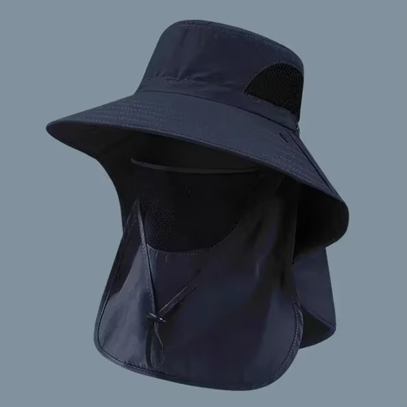 Essential outdoor gear: UV protective sun hat with wide brim & neck flap for ultimate head coverage.