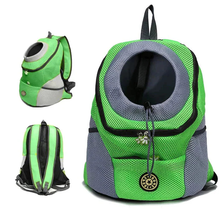 Comfortable ventilated dog carrier backpack for outdoor adventures. Ideal pet hiking gear for small-large dogs.