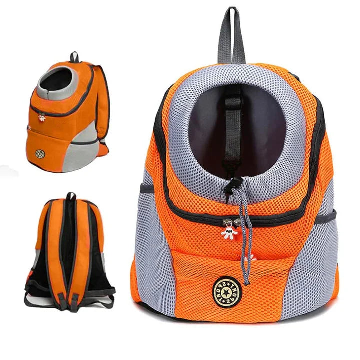 Adjustable puppy & small dog carrier backpack, portable pet travel bag for walks & adventures. Outdoor gear.