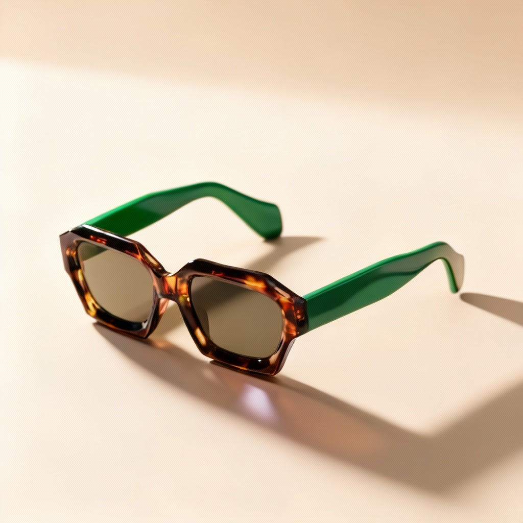 Stylish Ventura unisex sunglasses in leopard green, offering full UV400 eye protection. Trendy fashion accessory.