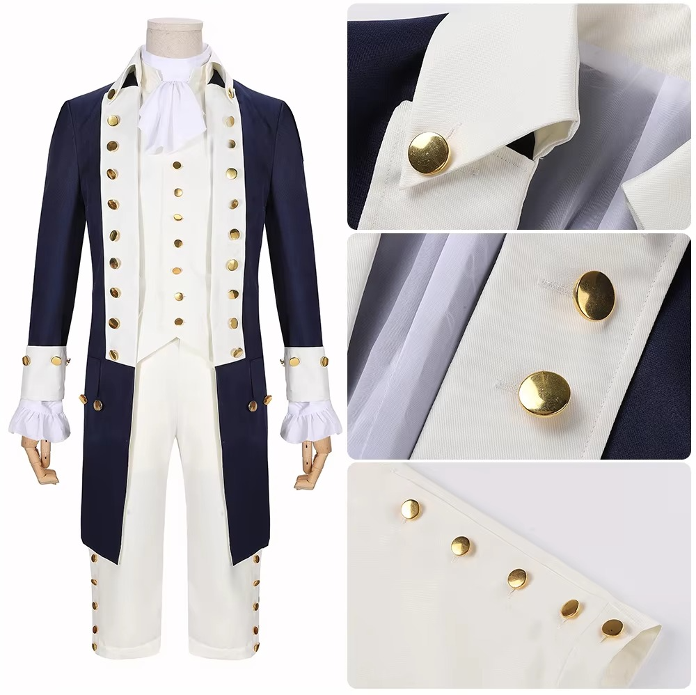 Authentic unisex Victorian era costume, ideal for historical reenactments, cosplay, or theatrical performances.