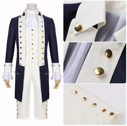 Authentic unisex Victorian era costume, ideal for historical reenactments, cosplay, or theatrical performances.