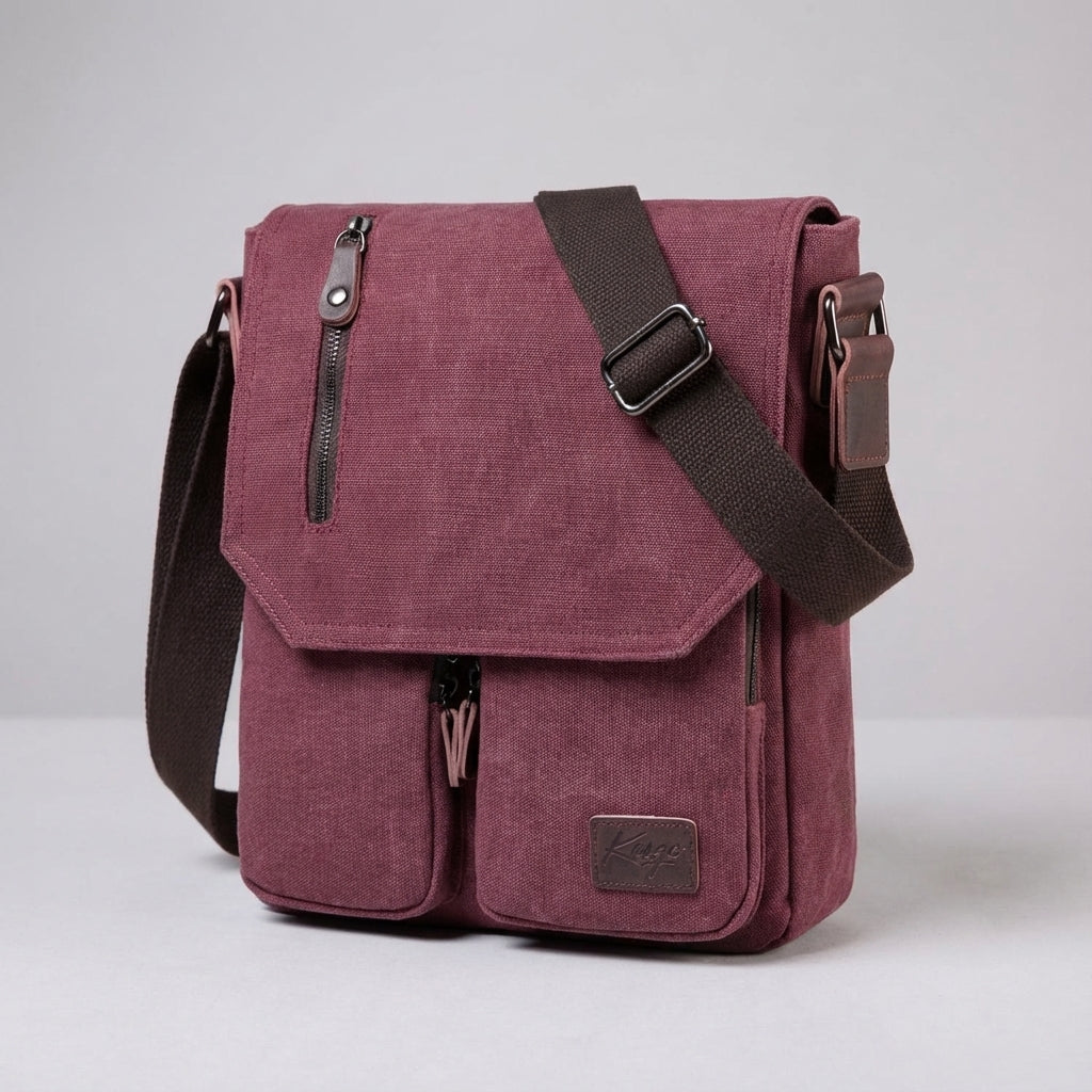 Stylish vintage canvas shoulder bag with adjustable strap, perfect for versatile daily & travel use.