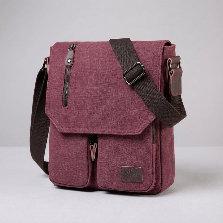 Stylish vintage canvas shoulder bag with adjustable strap, perfect for versatile daily & travel use.