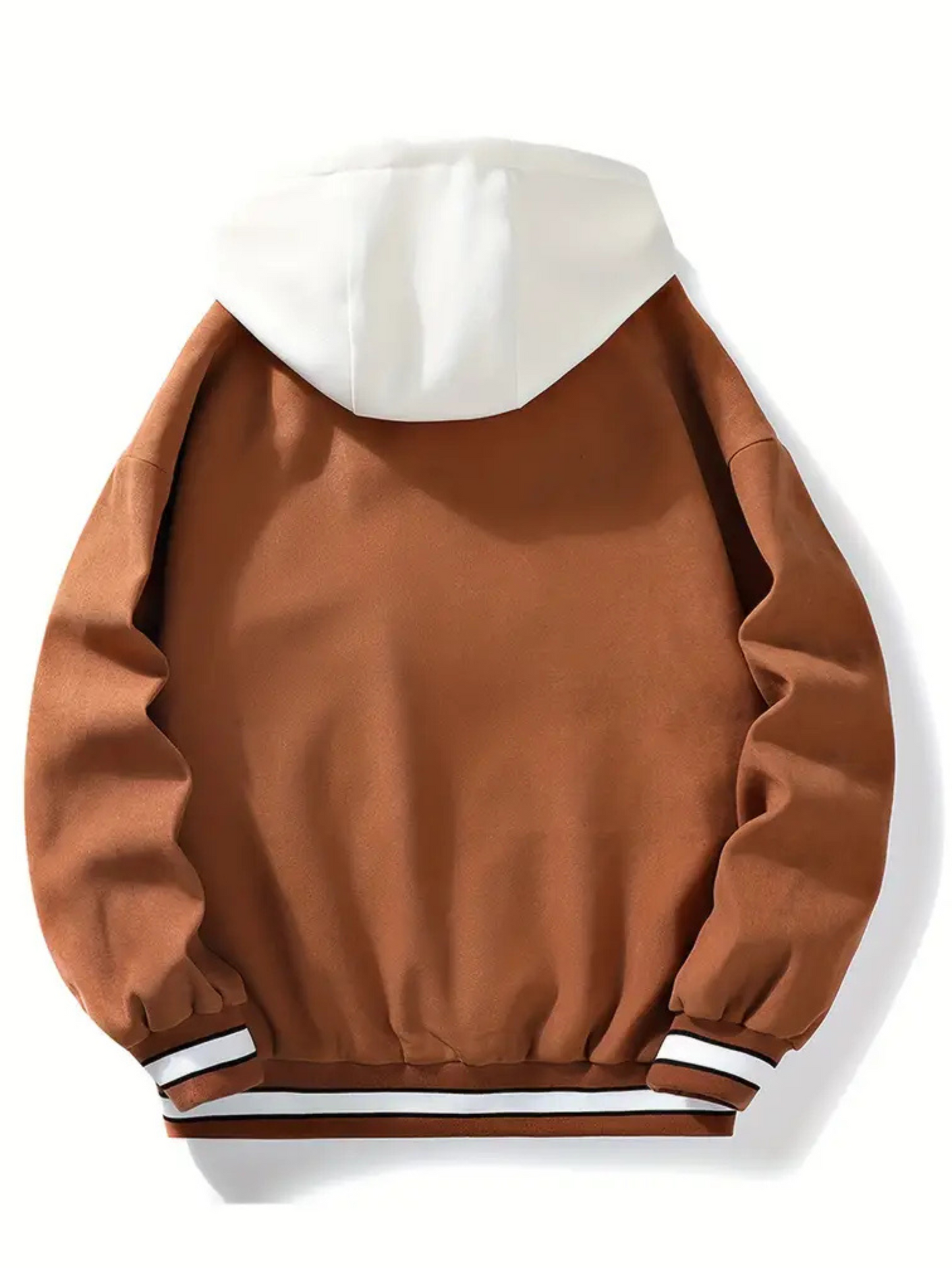 Unisex casual hoodie bomber, varsity style with a retro modern twist.
