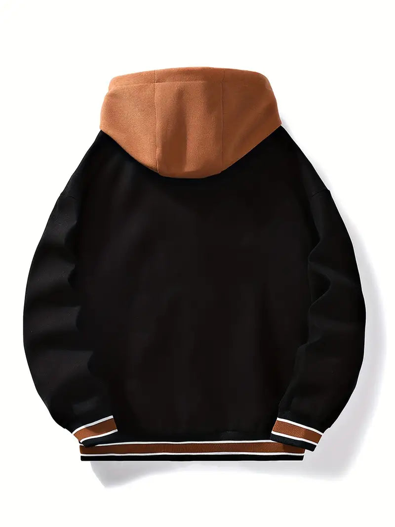 Retro modern classic hoodie bomber, perfect casual outerwear for all genders.