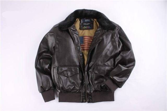 Warm faux leather bomber jacket, a versatile unisex winter coat combining letterman and motorcycle styles