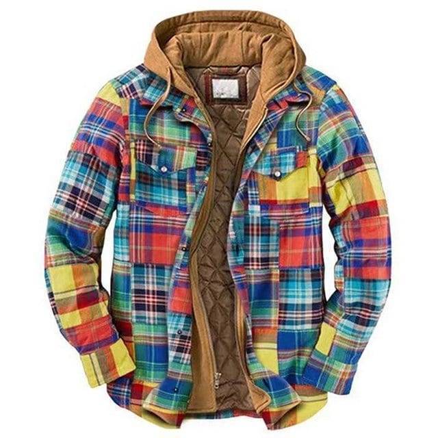 Unisex casual vintage windbreaker, model wearing, showcasing full length and relaxed fit, outdoor setting