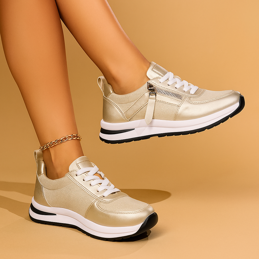 Unisex vintage runners featuring a distressed finish, side zipper & lace-up for stylish, comfortable wear.