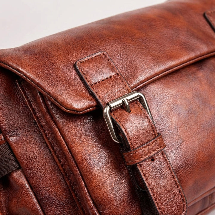 Elegant Vintora handcrafted leather backpack for professionals. Stylish unisex full-grain cowhide work & travel bag.