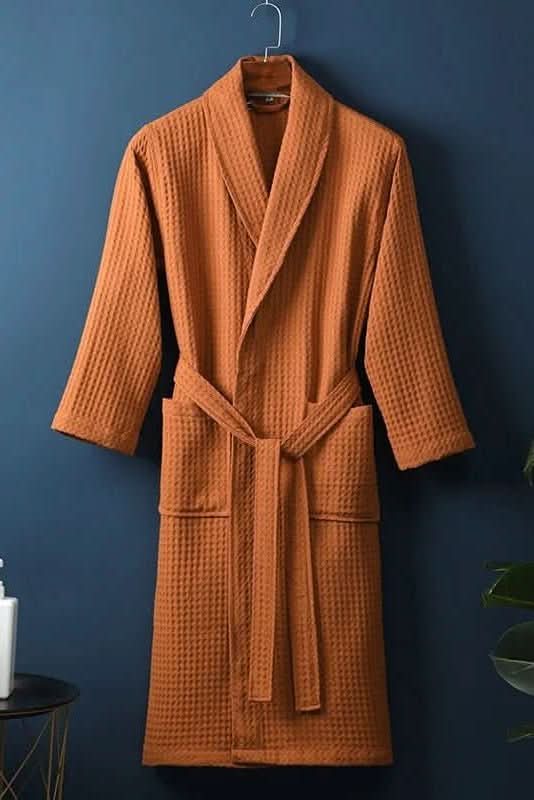 Soft, breathable waffle weave bathrobe for ultimate unisex loungewear comfort.