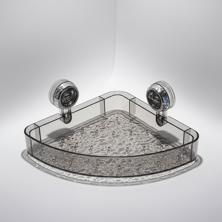 Kitchen & bathroom wall organizer with powerful suction cups. Easy, no-drill setup for damp area storage.