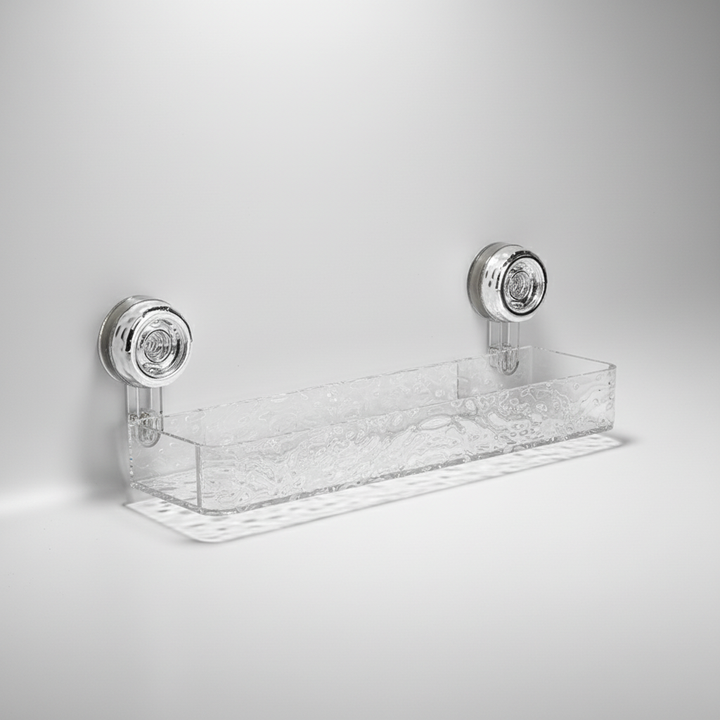 OrganizeGrip wall organizer with strong suction cups for damp areas. Maximize bathroom & kitchen storage.