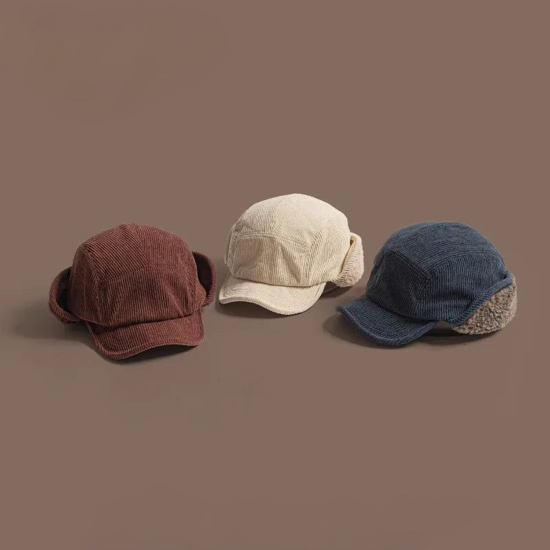 Durable unisex earflap hat, essential cold weather gear for hiking, skiing, and winter adventures.