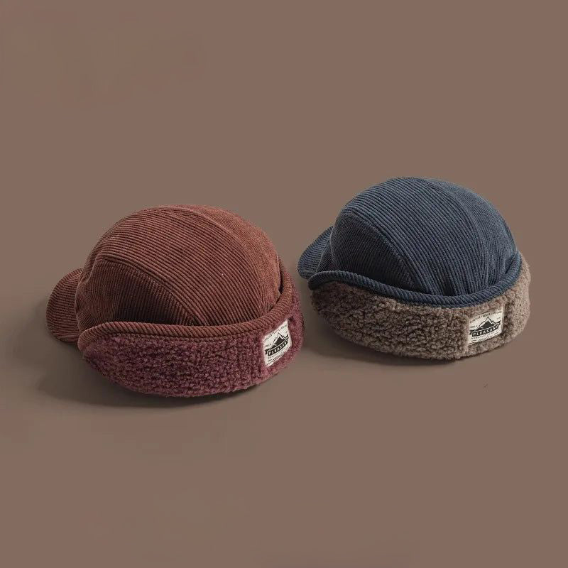 Fashionable earflap winter cap, a versatile accessory for men & women, keeping ears warm in style.