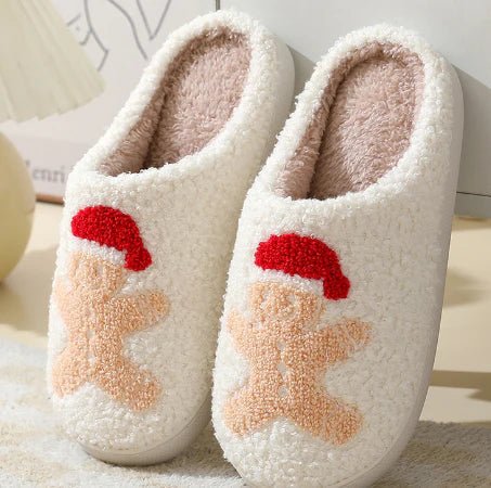 Cozy home slippers with a charming deer pattern, offering warmth and non-slip stability for winter.
