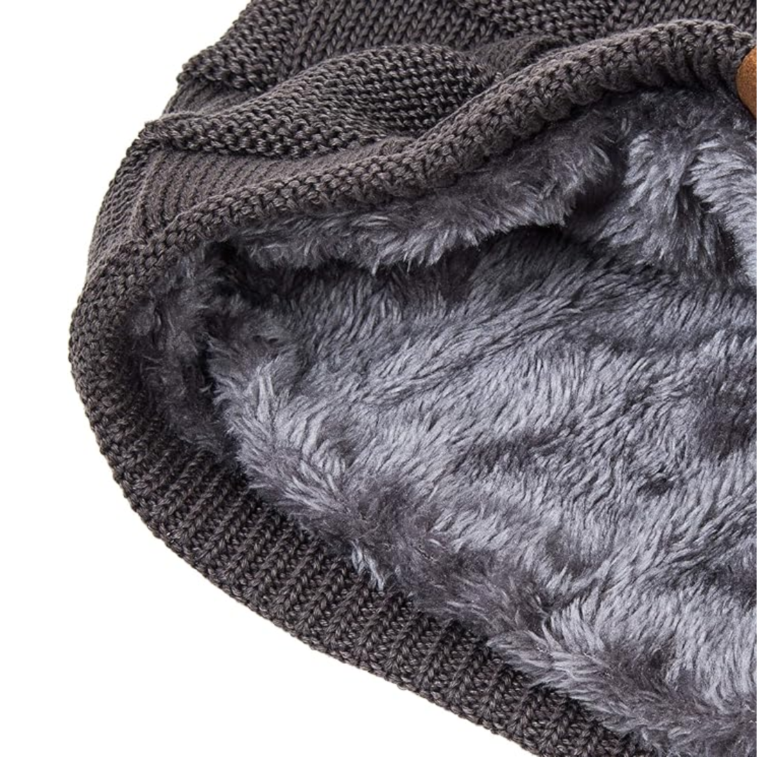 Fall fashion accessory: cozy knitted beanie, unisex design.