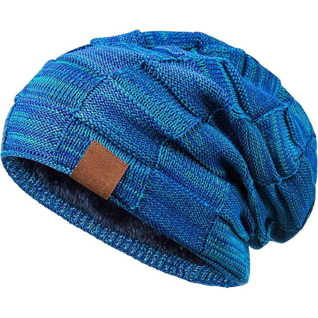 Classic knitted beanie, versatile unisex winter headwear.